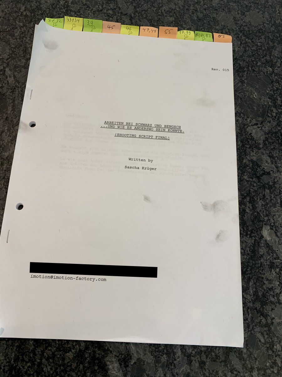 Das Drehbuch der Filmreihe